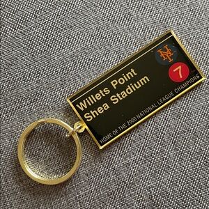 Shea Stadium Willets Point Gold and Black Keychain